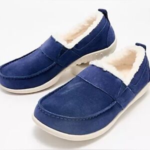 NWT Revitalign Rio Cozy Orthotic Warm-Lined Suede Loafers in Peacoat Sz 7.5